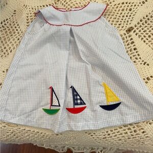 True Girls 4T Sailboat Dress EUC preppy style summer